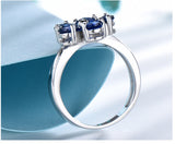 925 Sterling Silver Flowers Sapphire Ring For Women – Gifts for Her — 10