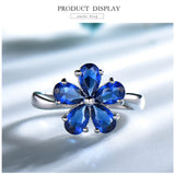 925 Sterling Silver Flowers Sapphire Ring For Women – Gifts for Her — 4