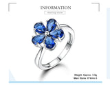 925 Sterling Silver Flowers Sapphire Ring For Women – Gifts for Her — 6