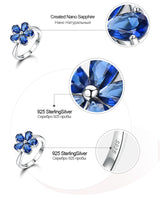 925 Sterling Silver Flowers Sapphire Ring For Women – Gifts for Her — 3