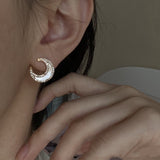 Moon Sea Diamond Shell Stud Earrings For Women – Gifts for Her — 3
