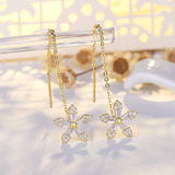 Crystal Flower Long Earrings For Women – Gifts for Her — 4