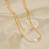 Freshwater Pearl Double-layer Non-fading Necklace – Jewelry Gift Ideas — 5