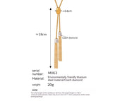 Long Tassel Inlaid Zircon Titanium Steel Necklace – Jewelry Gift Ideas — 5