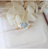 Anti-Sky Blue Topaz Ring For Women – Gifts for Her — 11