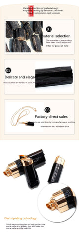 Irregular Natural Stone Schorl Pendant – Jewelry Gift Ideas — 7