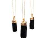 Irregular Natural Stone Schorl Pendant – Jewelry Gift Ideas — 14