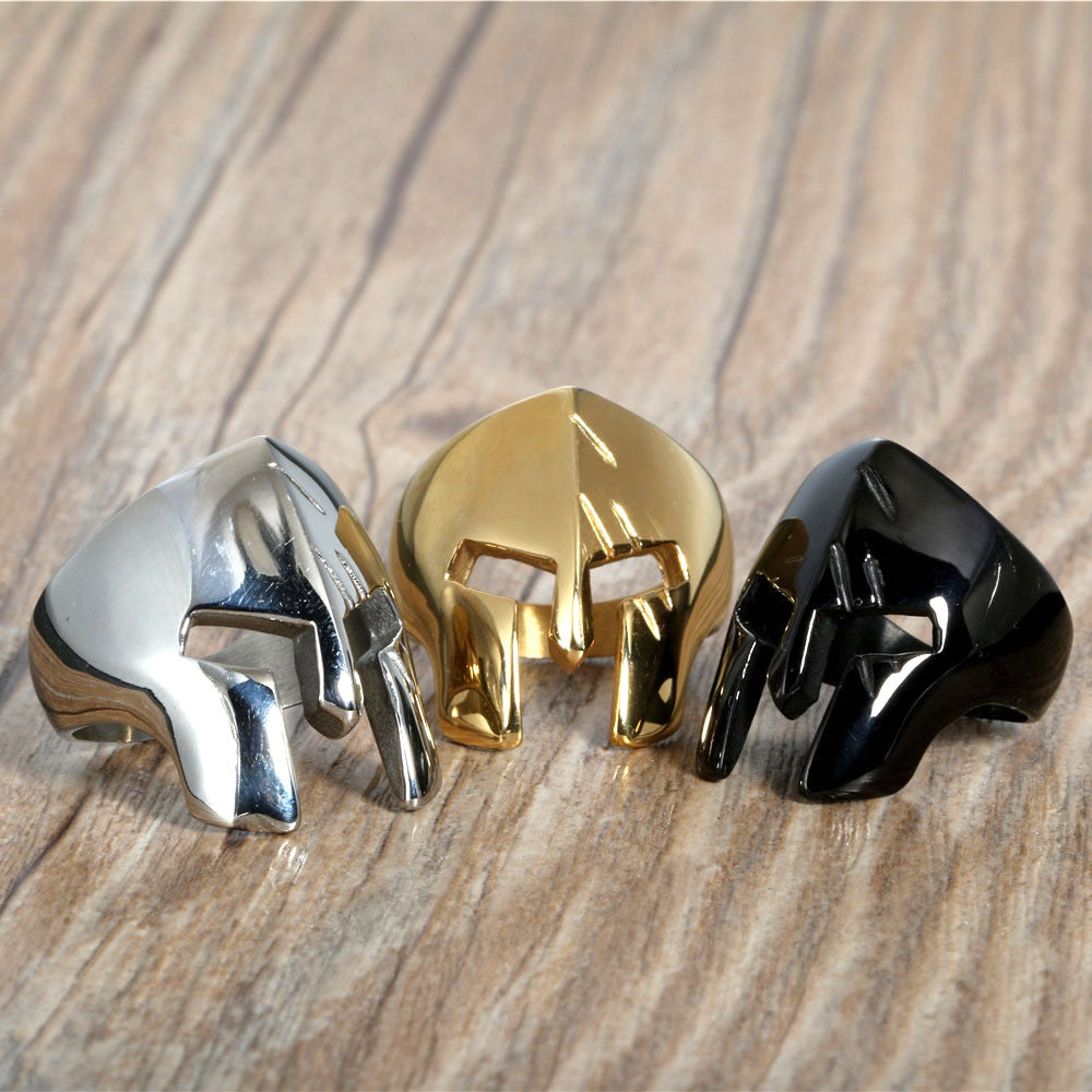 Stainless Steel Titanium Three-color Helmet Ring – Useful Gifts — 1