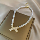 Short Temperamental Clavicle Chain Bow Necklace – Jewelry Gift Ideas — 3