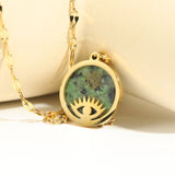Simple Natural Stone Necklace Sun Light Stainless – Jewelry Gift Ideas — 6