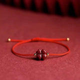 Cinnabar Clover Red Rope Bracelet – Jewelry Gift Ideas — 5