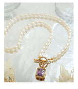Wind Retro Ornament Clavicle Chain Zircon Freshwater – Practical Gifts — 10
