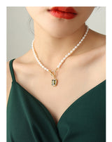 Wind Retro Ornament Clavicle Chain Zircon Freshwater – Practical Gifts — 16