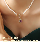 Wind Retro Ornament Clavicle Chain Zircon Freshwater – Practical Gifts — 11