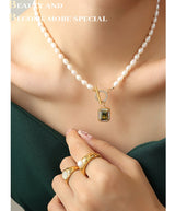 Wind Retro Ornament Clavicle Chain Zircon Freshwater – Practical Gifts — 17
