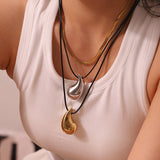 Dropper Pendant Necklace 16k Gold Titanium Steel – Jewelry Gift Ideas — 4