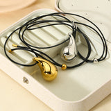 Dropper Pendant Necklace 16k Gold Titanium Steel – Jewelry Gift Ideas — 9