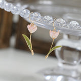 Handmade Tulip Vintage Flower Stud Earrings – Everyday Gifts — 11