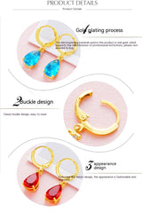 Women's 24K Gold-plated Zircon Earrings – Gifts for Her — 10