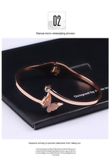 Rose Gold Titanium Steel Butterfly Female Simple – Jewelry Gift Ideas — 4