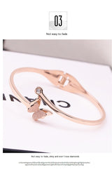Rose Gold Titanium Steel Butterfly Female Simple – Jewelry Gift Ideas — 7