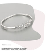 S925 Silver Bracelet Female Leaf Oval Bracelet – Jewelry Gift Ideas — 11