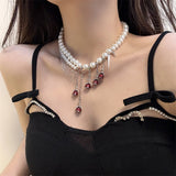 Retro Thorn Rose Double-layer Pearl Necklace – Jewelry Gift Ideas — 12