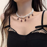 Retro Thorn Rose Double-layer Pearl Necklace – Jewelry Gift Ideas — 8