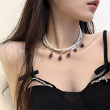 Retro Thorn Rose Double-layer Pearl Necklace – Jewelry Gift Ideas — 9