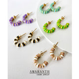 Enamel Drip Glazed Color C- Shaped Bamboo Stud Earrings – Gift Ideas — 13