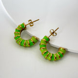 Enamel Drip Glazed Color C- Shaped Bamboo Stud Earrings – Gift Ideas — 5