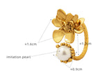 French Retro Flower Brass Ring For Women – Gifts for Her — 7