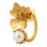 French Retro Flower Brass Ring For Women – Gifts for Her — 4