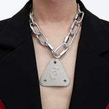 Niche Metal Triangle Pendant Necklace Frosted – Jewelry Gift Ideas — 3