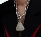 Niche Metal Triangle Pendant Necklace Frosted – Jewelry Gift Ideas — 4
