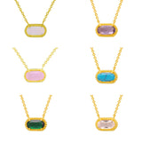 Fashion Oval Turquoise Inlaid Necklace – Jewelry Gift Ideas — 11