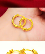 Alluvial Gold Women's Girl Pattern Hook Earrings Twist – Gifts for Her — 5