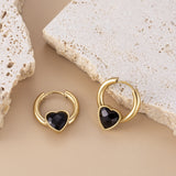 French Candy Color Loving Heart Zircon Titanium Steel – Everyday Gifts — 12