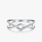 Sterling Silver Double-layer Geometric V-shaped – Small Gift Ideas — 8