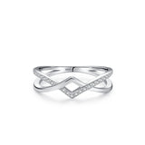Sterling Silver Double-layer Geometric V-shaped – Small Gift Ideas — 3