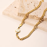 Cuban Link Chain Round Pendant Inlaid Zircon – Jewelry Gift Ideas — 3