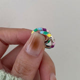Colored Drip Glaze Enamel Round Ring Earrings – Meaningful Gifts — 8