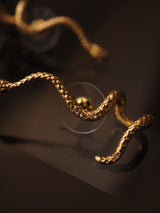 Gold Snake Vintage Earrings No Pierced Diamond Ear – Everyday Gifts — 8