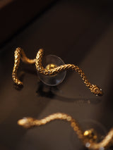 Gold Snake Vintage Earrings No Pierced Diamond Ear – Everyday Gifts — 11