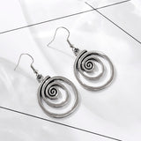 RETRO Geometric Spiral Distressed Earrings – Jewelry Gift Ideas — 5