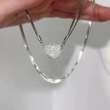 Diamond-embedded Love Multi-layer Magnet Necklace – Jewelry Gift Ideas — 5