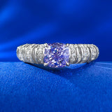 S925 Silver Purple High Carbon Diamond Inlaid 6 6mm – Stylish Gifts — 2