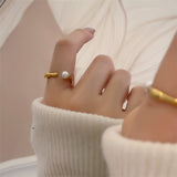 Ins Design Geometric Titanium Steel Gold-plated Pearl – Everyday Gifts — 9