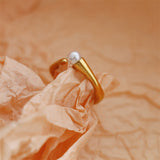 Ins Design Geometric Titanium Steel Gold-plated Pearl – Everyday Gifts — 7