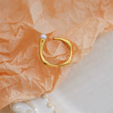 Ins Design Geometric Titanium Steel Gold-plated Pearl – Everyday Gifts — 3